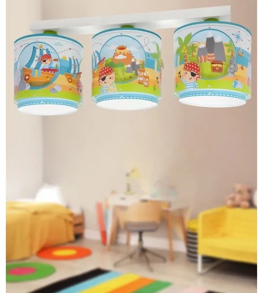 Dalber 60653 - Gyerek mennyezeti lámpa KALÓZ ISLAND 3xE27/15W/230V