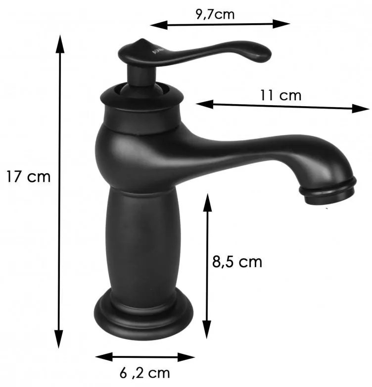 YOKA Malaga Vintage mosdó csaptelep - fekete