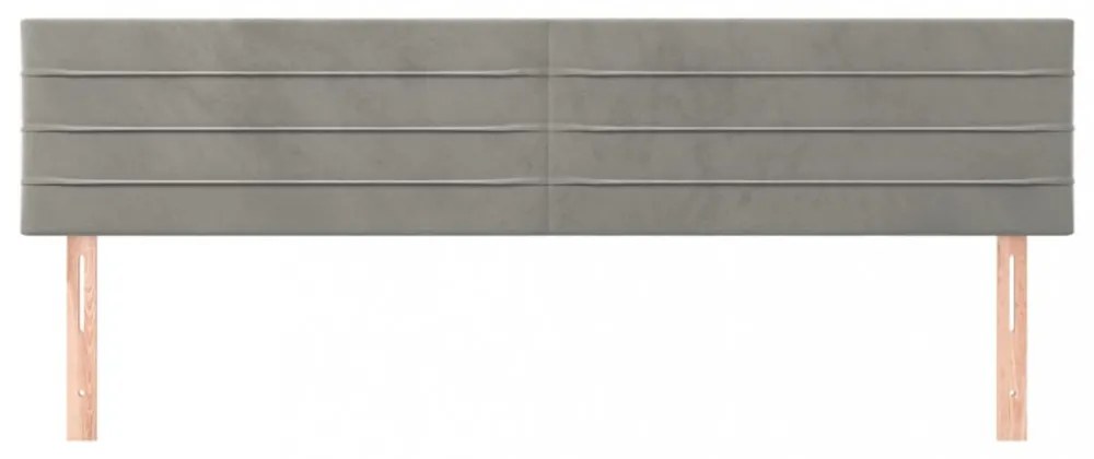 2 db világosszürke bársony fejtámla 100x5x78/88 cm