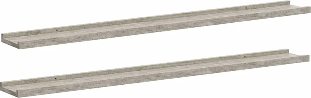vidaXL 2 db betonszürke fali polc 100 x 9 x 3 cm