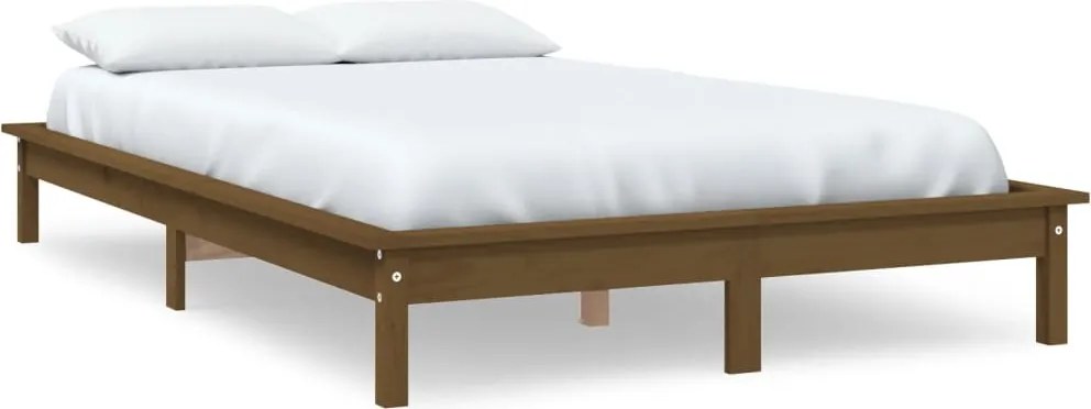 vidaXL mézbarna tömör fenyőfa ágykeret 120 x 200 cm