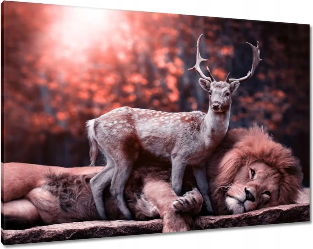 Vászonkép 100x70 Szarvas felszarvazott