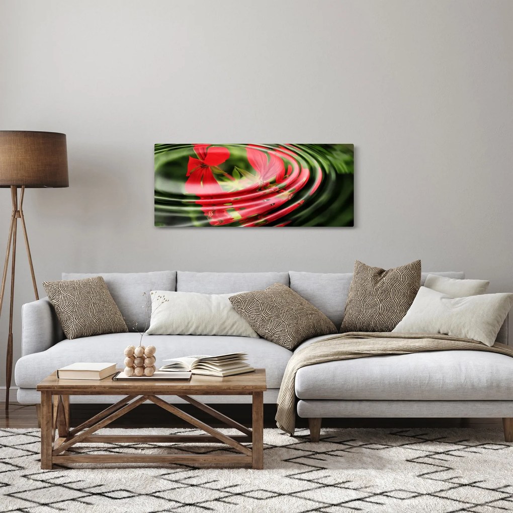 Absztrakt kép - virágok hullámokban (120x50 cm)