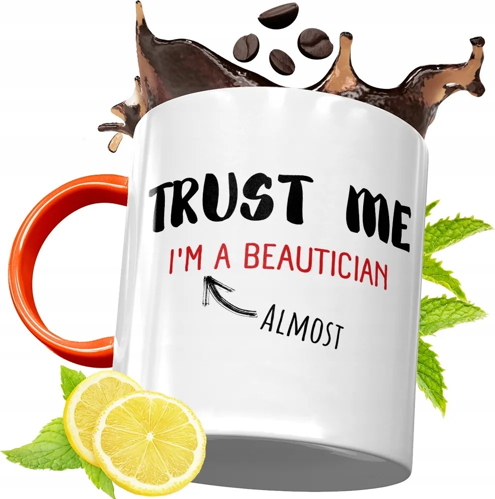 Narancssárga Bögre Kozmetikusnak Ajándék fényképes nyomattal