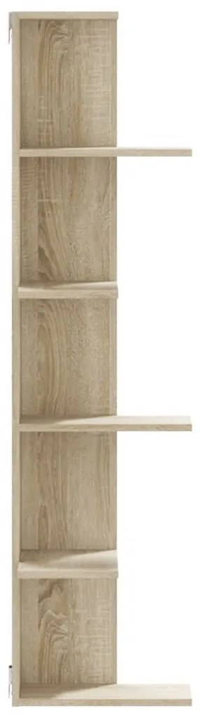sonoma tölgy szerelt fa fali sarokpolc 36,5 x 36,5 x 140 cm
