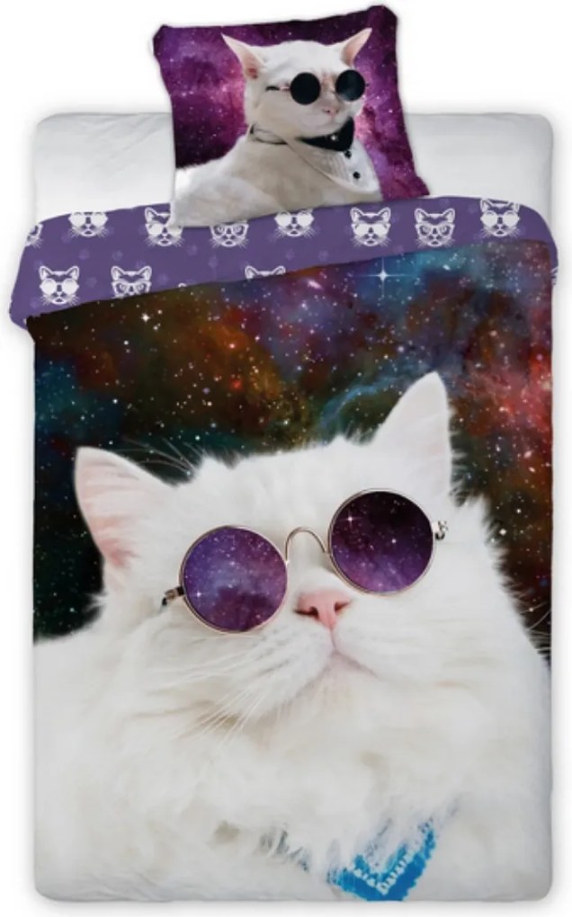 Űrmacska Ágyneműhuzat 140x200 70x90 Pamut Szett