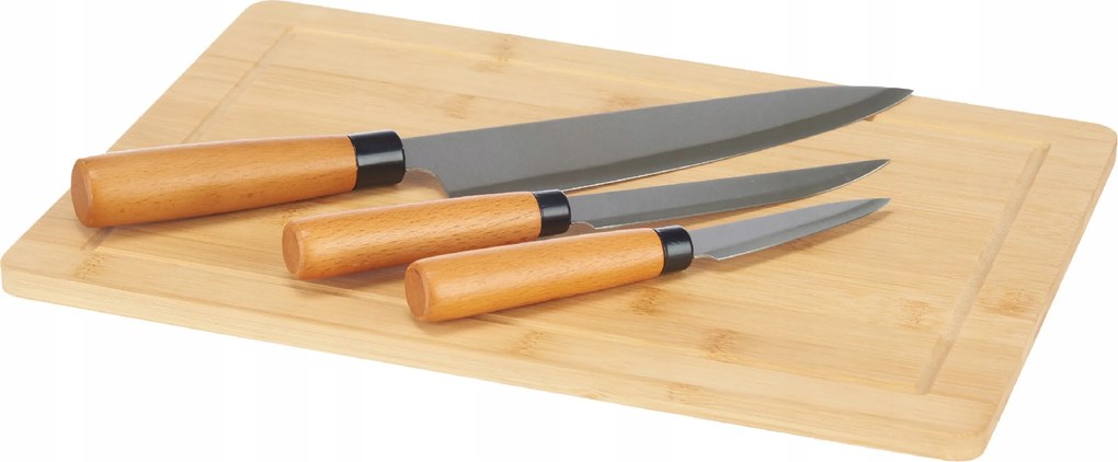 Vágódeszka 35x25 Bambusz Konyhai Konyhai Késkészlet