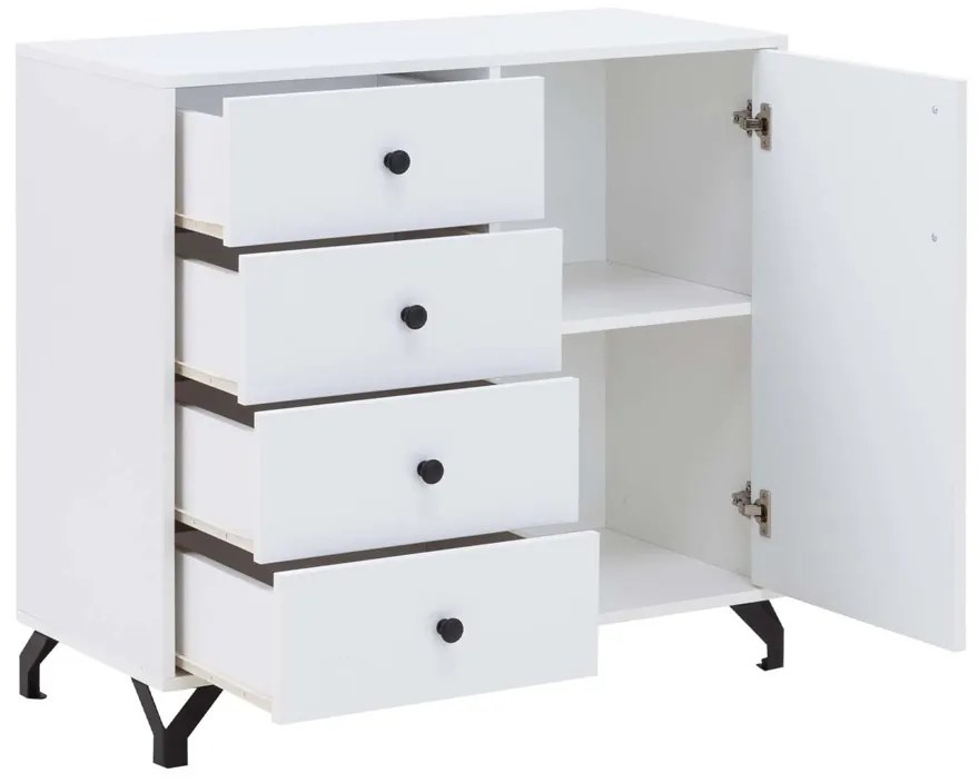 Ozoli komód 90 cm fiókokkal - fehér