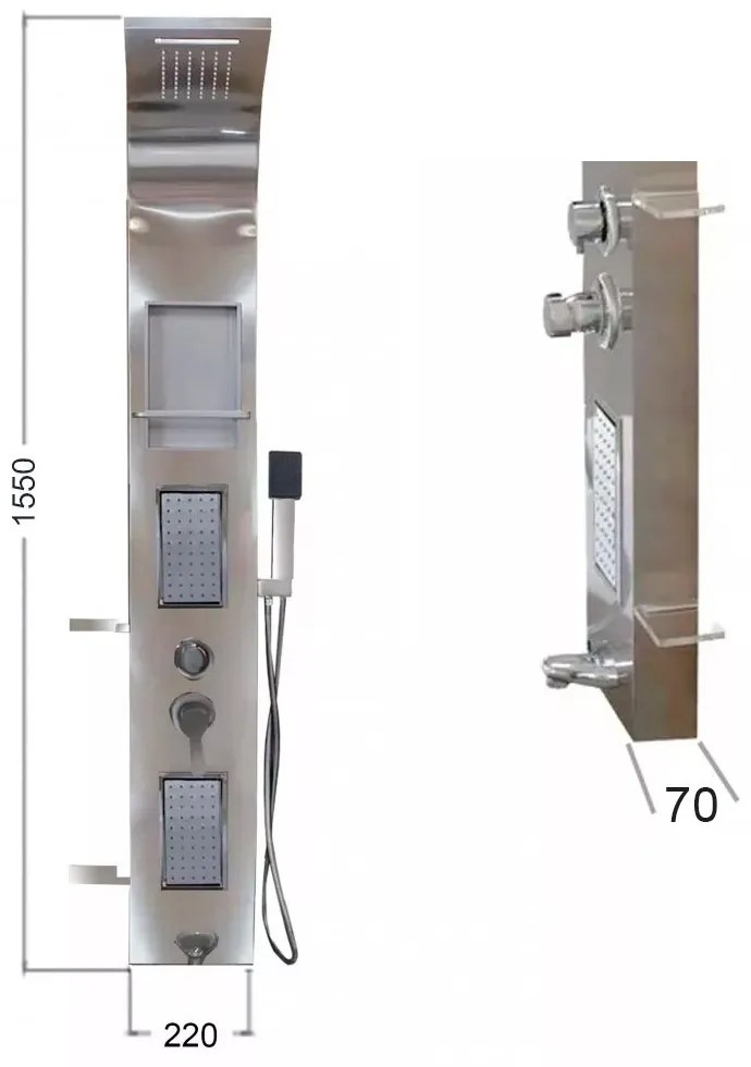 Angel hidromasszázs zuhanypanel