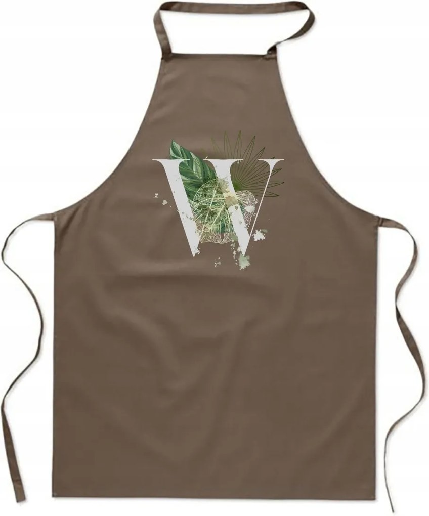 Konyhai Kötény bézs Betűvel Verka nevében Viktória Wojtek FA_402_b