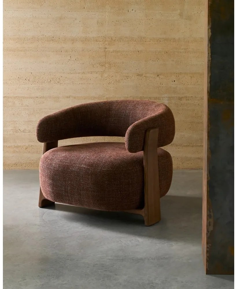 Barna zsenília fotel Granite – Kave Home