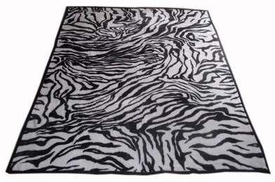 Flóra Zebra mintás Pléd Ágytakaró 150 x 200 cm Fekete Fehér