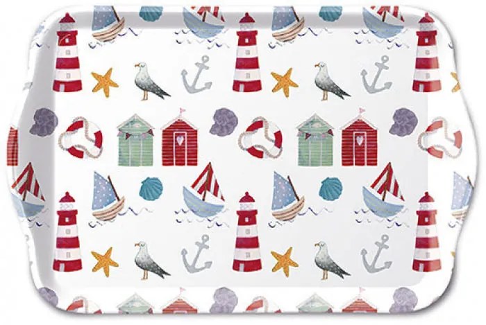 Konyhai műanyag kistálca 13x21 cm tengeri mintás Nautical items