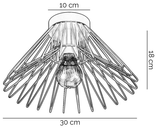 ONLI - Mennyezeti lámpa DUCCIO 1xE27/22W/230V átm. 30 cm fekete