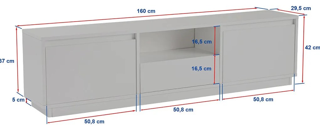 TV asztal Vanguard Wood Fekete