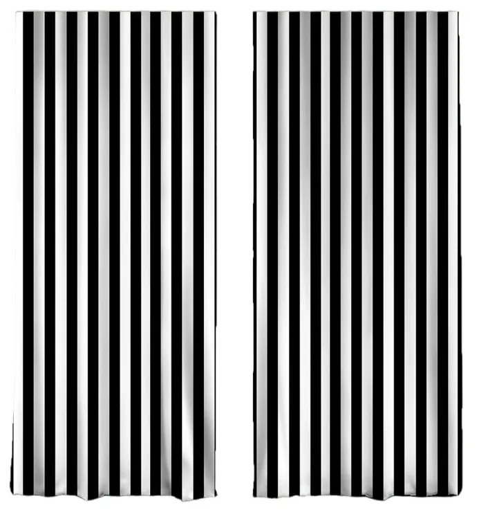 Fekete-fehér függöny szett 2 db-os 140x260 cm – Mila Home