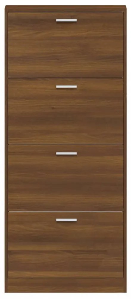 barna tölgyszínű szerelt fa cipősszekrény 59 x 17 x 150 cm