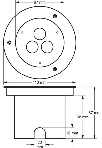 LED Kültéri taposólámpa SIBAR 3xLED/1W/230V IP67 4000K