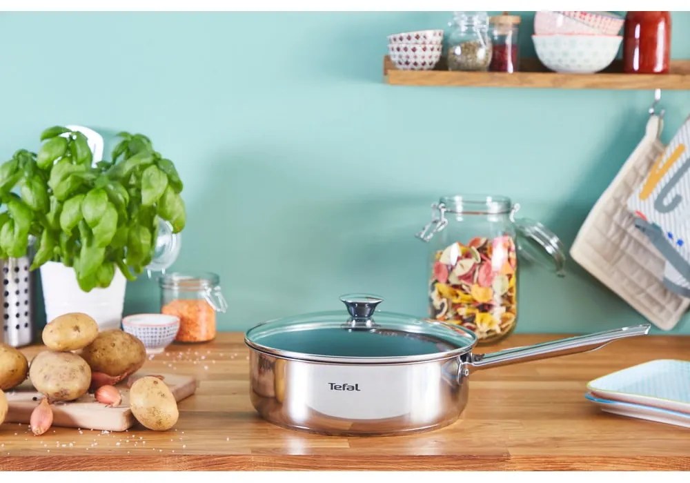 Rozsdamentes acél serpenyő fedővel ø 24 cm Cook Eat – Tefal