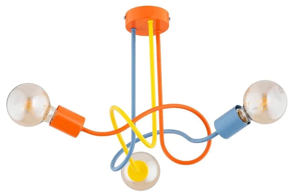 Gyerek felületre szerelhető csillár WINGO 3xE27/15W/230V színes