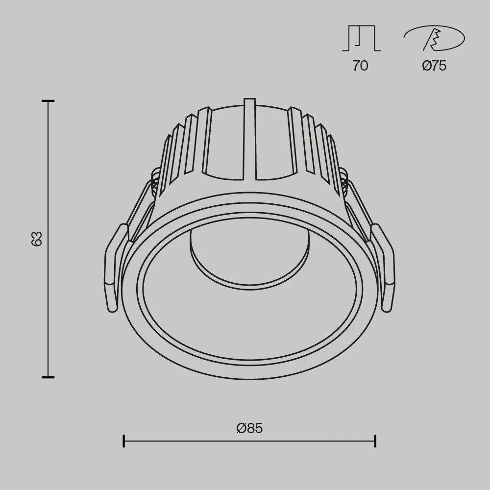 DL043-01-15W2.7K-RD-WB-DE Alfa LED Alumínium Süllyesztett Lámpa Fehér Színű LED 15 W 2700 Kelvin 750 Lumen IP20
