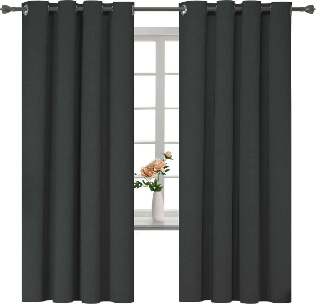 Sötétítő függöny átvezetőkkel fekete 140x160cm 2db