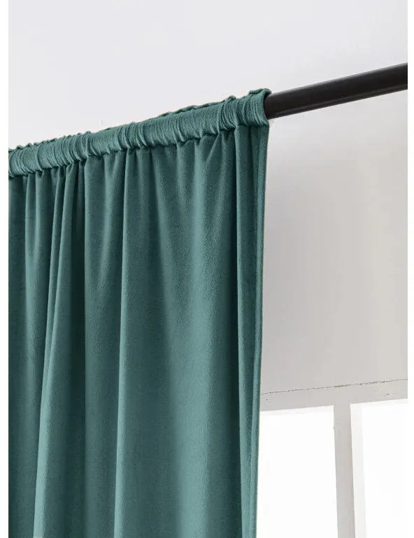 Sötétítő függöny VELVET 140x250 cm, türkiz Felfüggesztés: Hullámos sínszalag