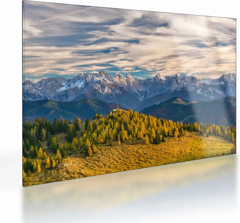 Kép - hegyi panoráma (üvegen) (70x50 cm)