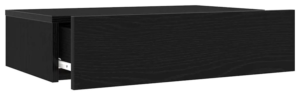 2 db fekete tölgyfa TV-szekrény LED lámpákkal 60 x 35 x 15,5 cm