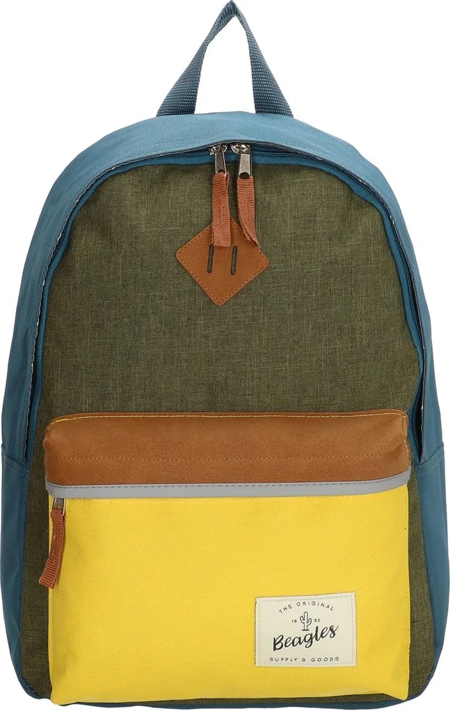 Sárga–kék vízálló iskolai hátizsák „Smile”