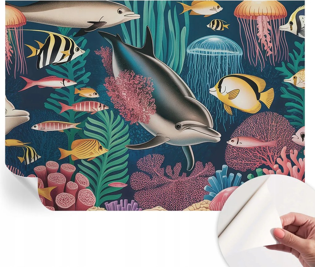 Mosható öntapadós fotótapéta étkezőbe Víz alatti állatvilág 208x146 cm