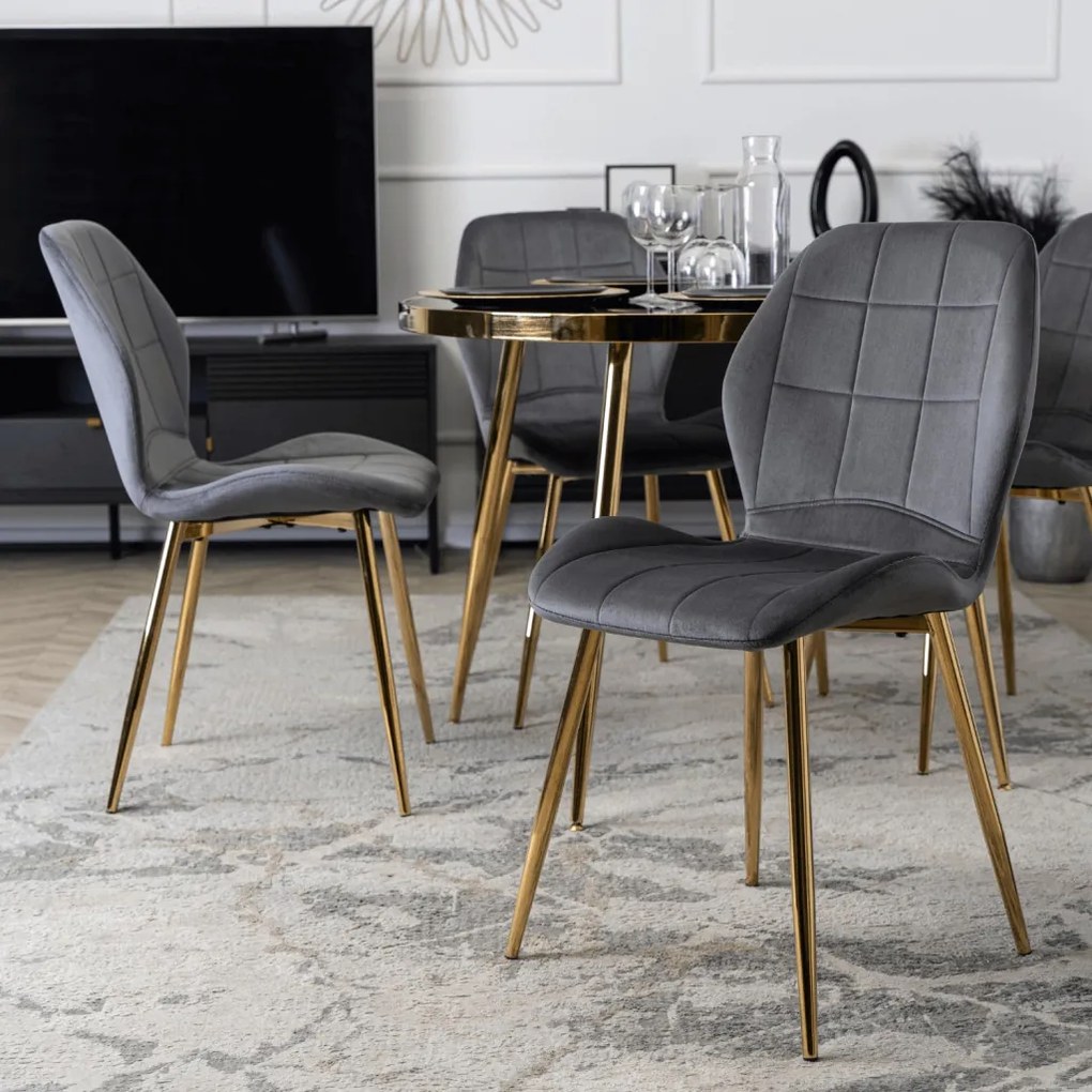 Étkezőgarnitúra 4 db. Szürke Irys székkel. Asztal: TINGA 100 cm