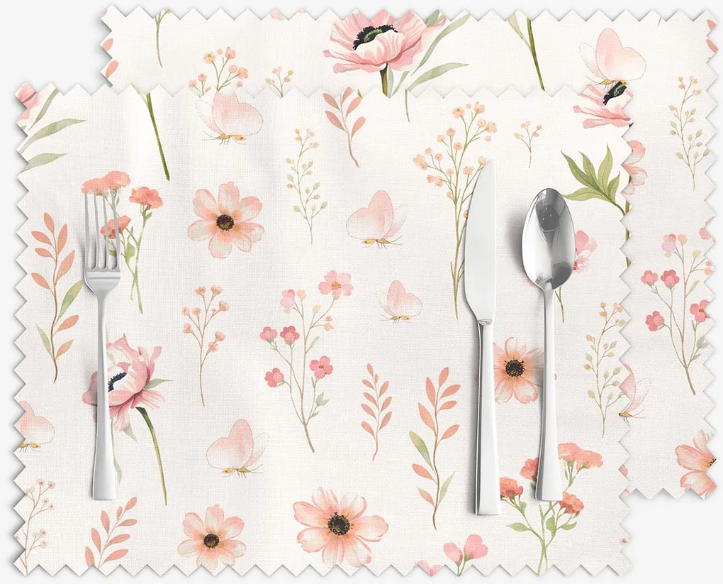 Goldea teflonbevonatú reggeliző alátét - rózsaszín virágok - 2db 30 x 40 cm