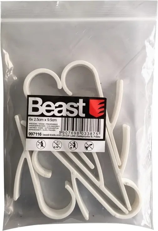 Beast Praktikus akasztó radiátorra - 6 db - fehér