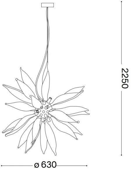 Ideal Lux - LED Csillár zsinóron LEAVES 8xG9/3W/230V átm. 63 cm fehér