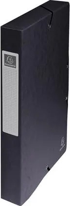 Gumis mappa, karton, A4, 40 mm, EXACOMPTA, fekete (EX50401E)