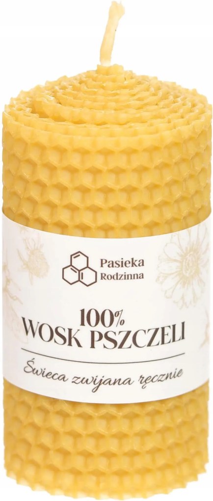 Méhpempő tekercses gyertya 8/5 cm 100% méhviasz Természetes