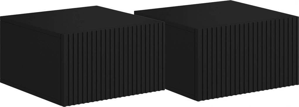 Nicole 46 cm-es függő éjjeliszekrény készlet - fekete