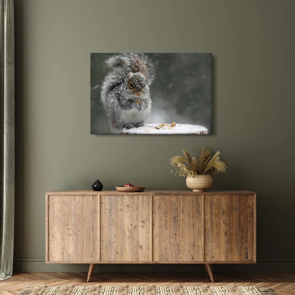 Kép - Mókus télen (90x60 cm)