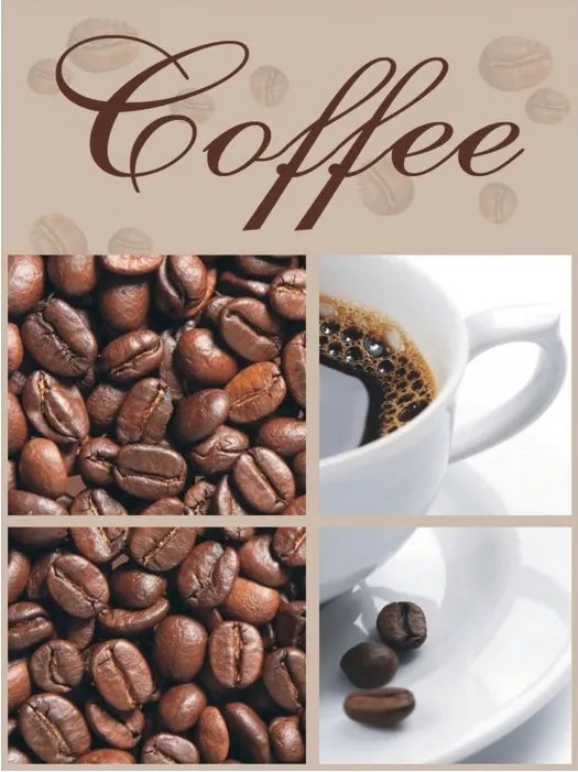 Fotótapéta Kávébab fahéj feliratok vinil csésze 184x254 +ragasztó