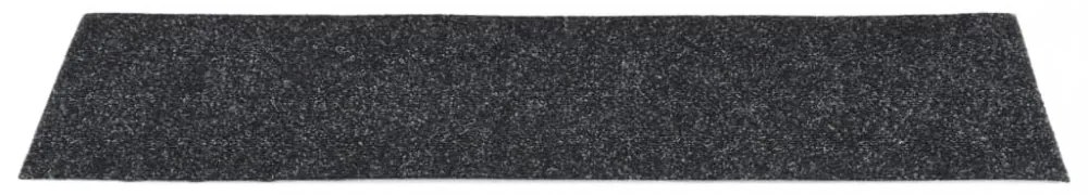15 db fekete négyszögletes öntapadó lépcsőszőnyeg 76 x 20 cm