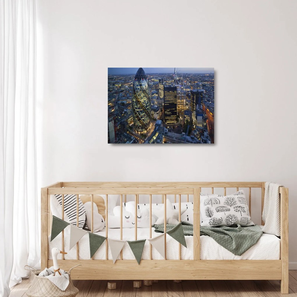 Kép - London esti panorámája (üvegen) (70x50 cm)