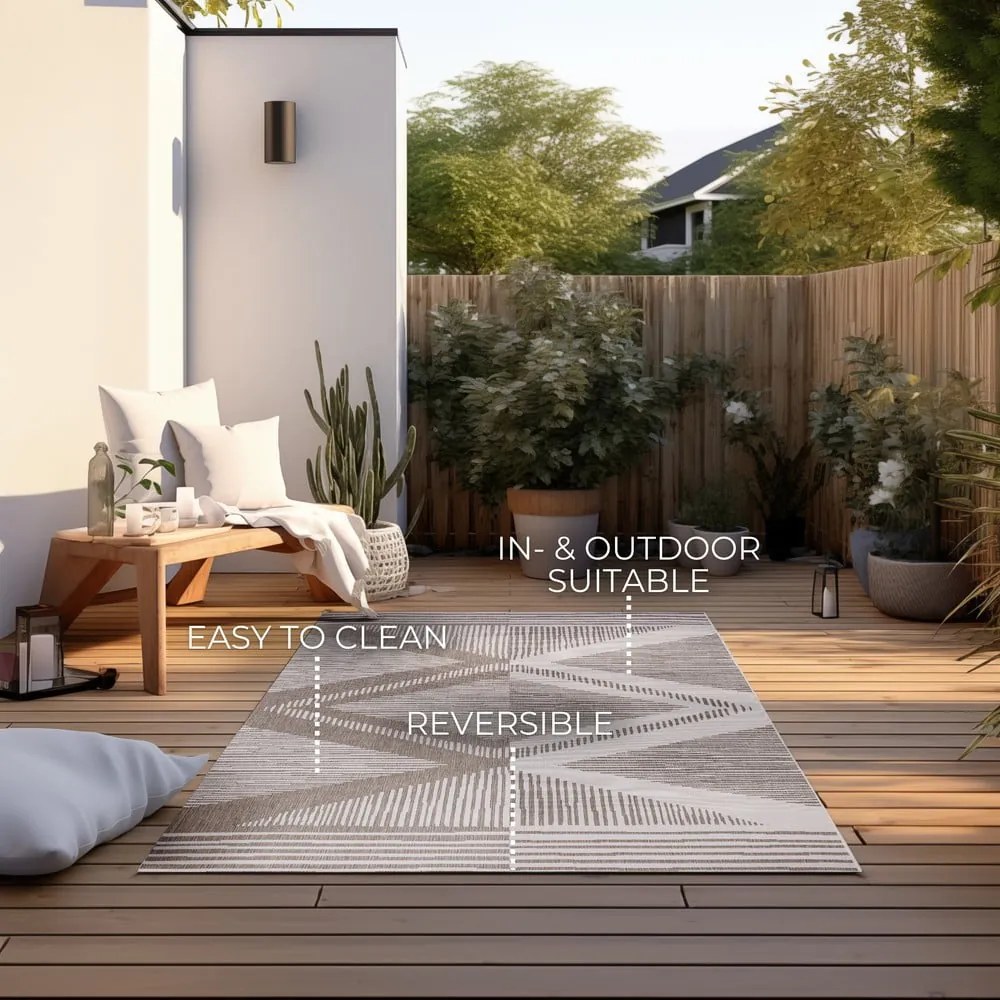 Barna-krémszínű kültéri szőnyeg 160x230 cm Gemini – Elle Decoration