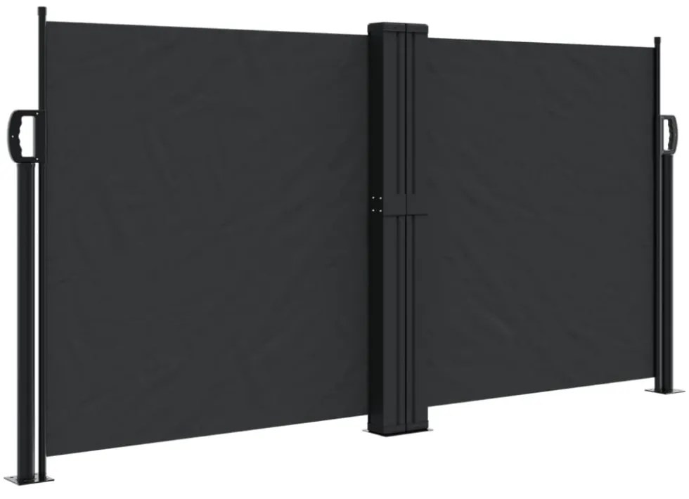 fekete behúzható oldalsó napellenző 120 x 1200 cm
