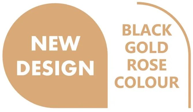 Invena Midnight, zuhanygarnitúra esőfejjel 20x20 cm, fekete-rózsa arany, AU-35-D14-V