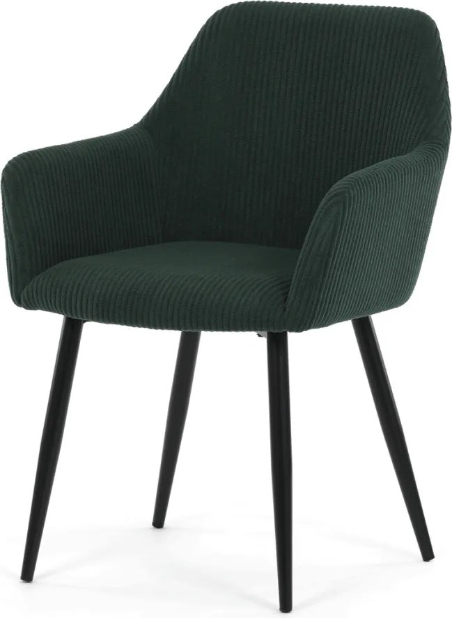 Jídelní židle, zelená, manšestrová látka, DCH-V4009 GRN6