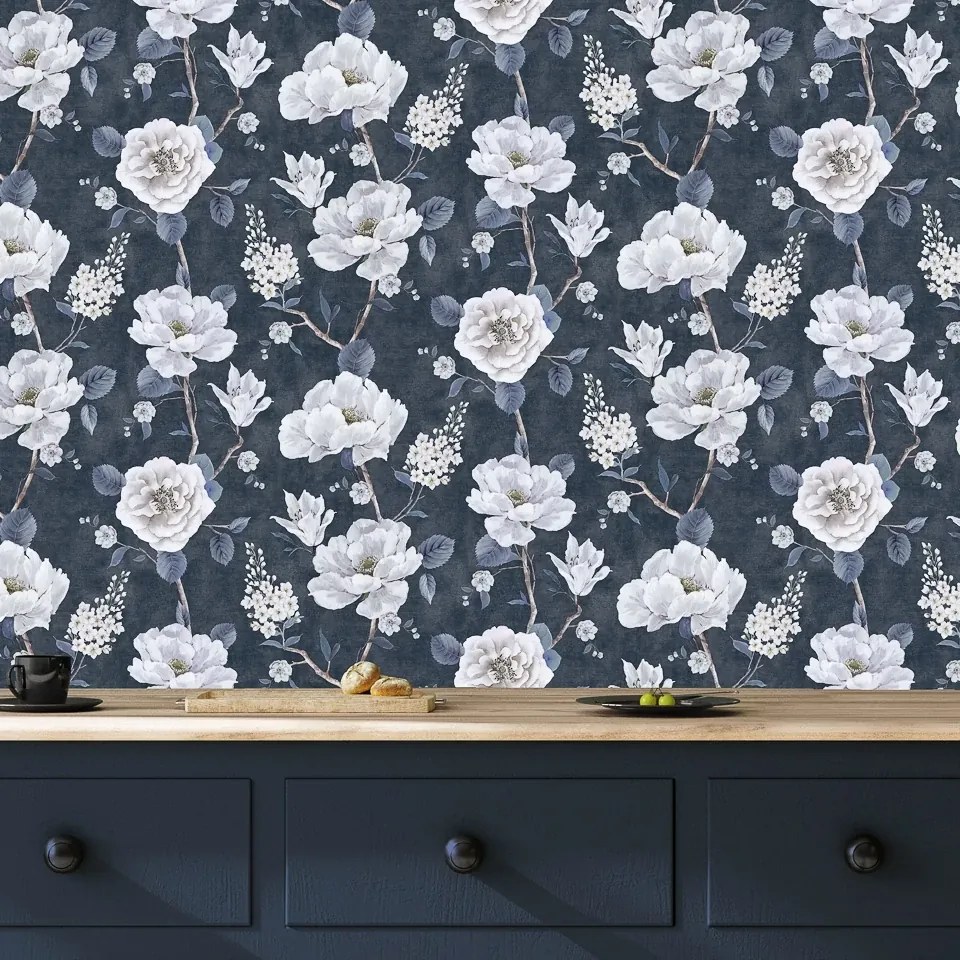 Arthouse Signature 2 Ashley Floral kék virágos papír tapéta – 925505