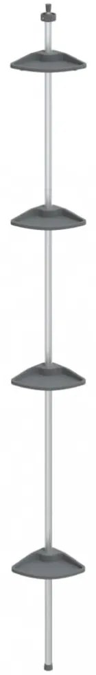 4 szintes ezüstszínű alumínium teleszkópos zuhanyzó-sarokpolc