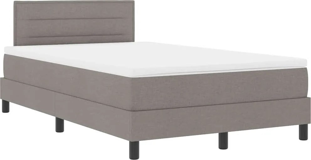 vidaXL Boxrugós ágy matracmal leddel Tópszínű 120 x 190 cm szövet