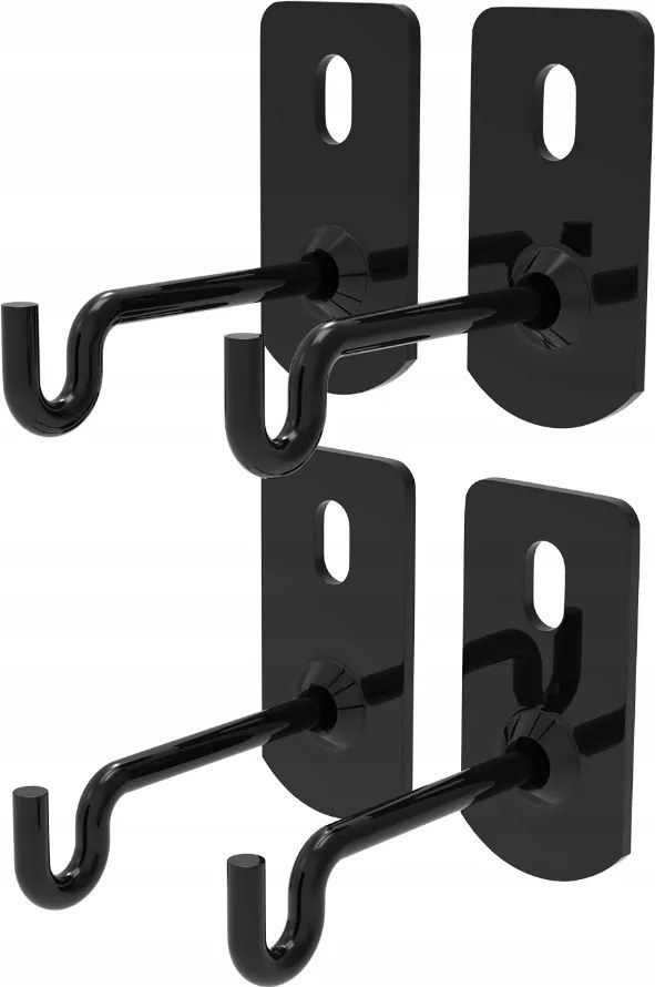 Fém fali tartó akasztó rácsos trezor kpl. 4 db fekete